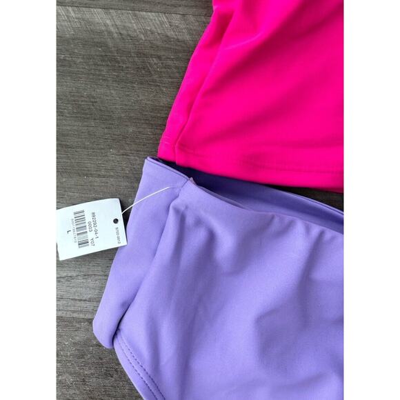 Old Navy Pink Purple Two Piece Swimsuit Size L NWT Underwire - Picture 5 of 7